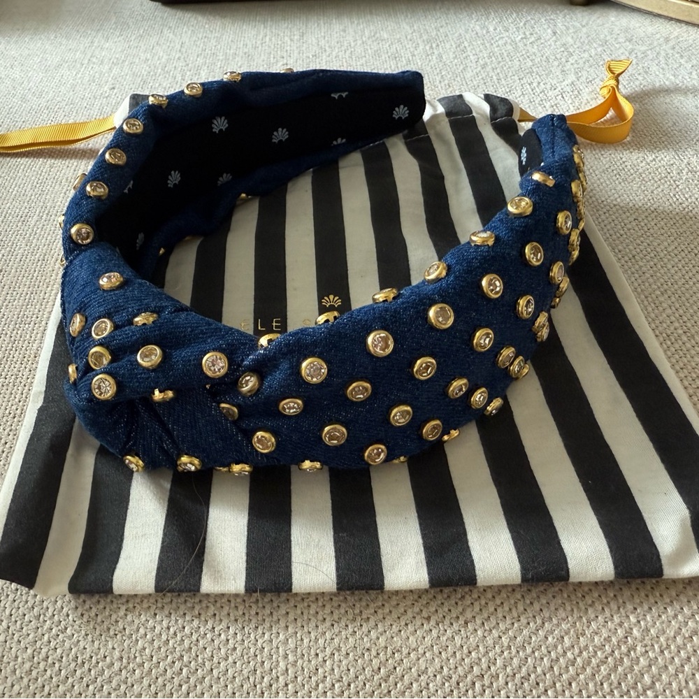 Lele Sadoughi Denim Knotted Headband